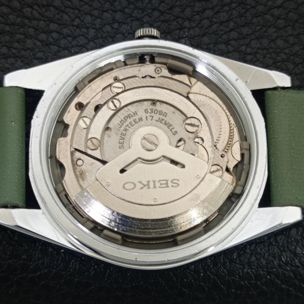 ЯПОНИЯ ВИНТАЖНЫЙ ВОССТАНОВЛЕННЫЙ SEIKO 5 АВТОМАТИЧЕСКИЙ 6309A МУЖСКИЕ ЗЕЛЕНЫЕ ЧАСЫ a442929-1