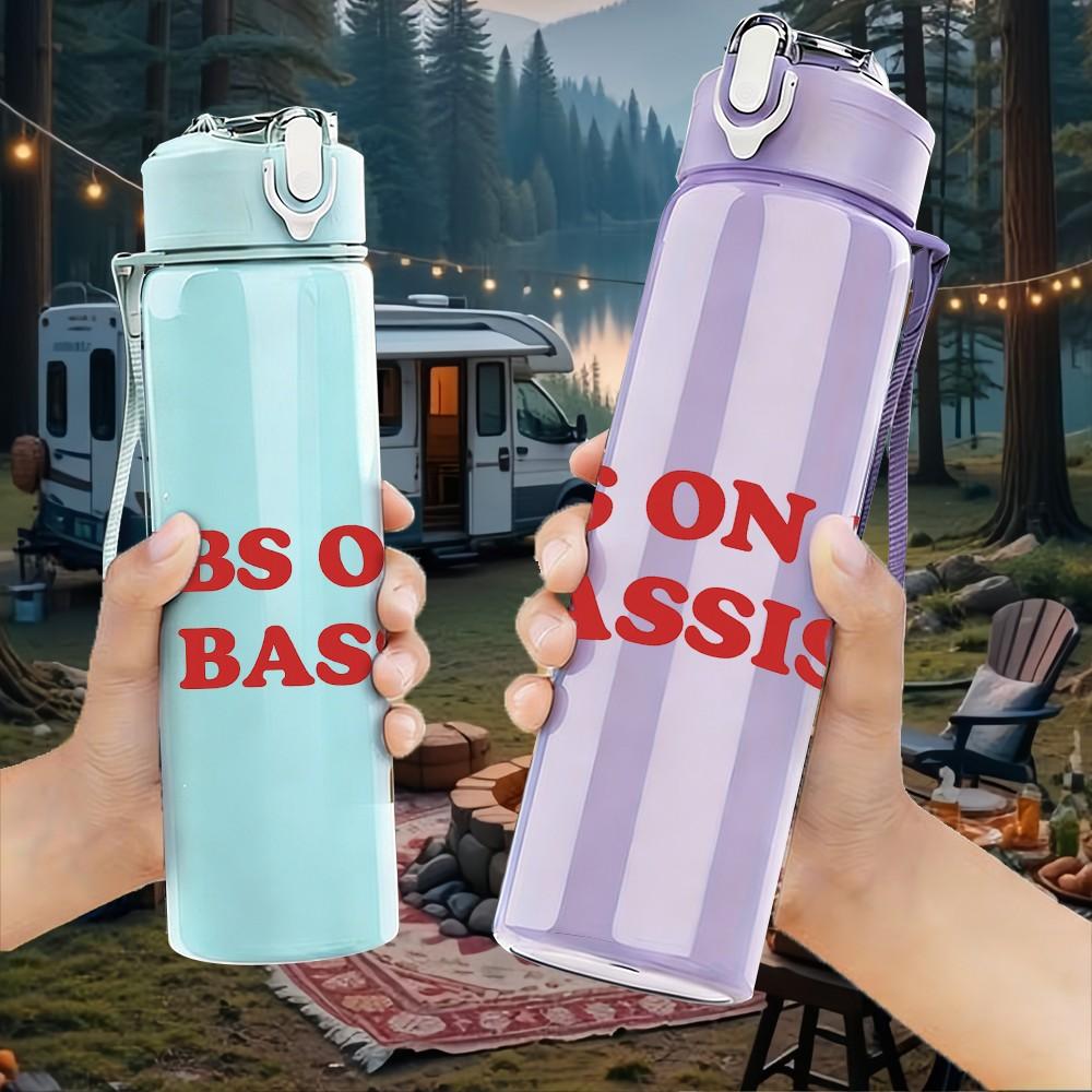1PC Dibs On The Bassist Red Letter 750ml Color Plastic Sports Water Bottle Leakproof Flip Straw Lid Suitable for Sports Office Home Use