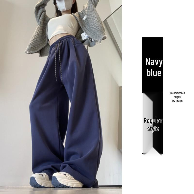 Белые брюки с высокой посадкой и широкими штанинами: Весна/Осень 2025 - Утягивающие, Свободные, Трикотажные брюки в пол для женщин