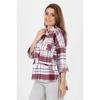 Женская клетчатая рубашка-лесоруб со складными рукавами и карманами Nb9020