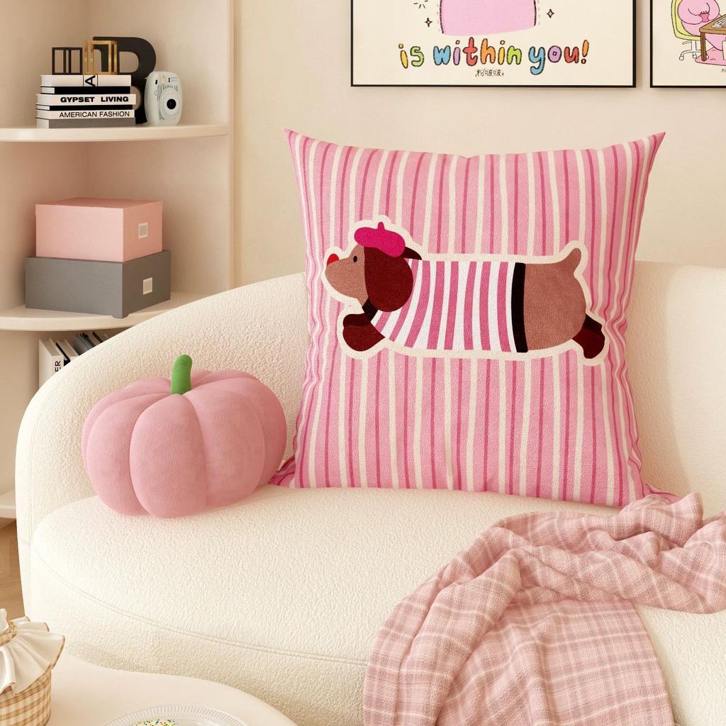 Cartoon Dopamine Pink Love Children'S Bedroom Pillow Living Room Sofa Plush Pillowcsae Cushion Removable And Washable