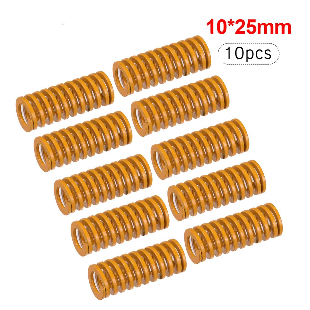 Yellow Mould Springs Heated Bed Compression Die Spring 10mm OD 25mm Length Compatible with Creality CR 7 CR 8 CR 10 CR