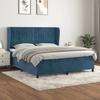 3129343 vidaXL Divan Bed and Mattress Dark Blue 160x200cm Velvet