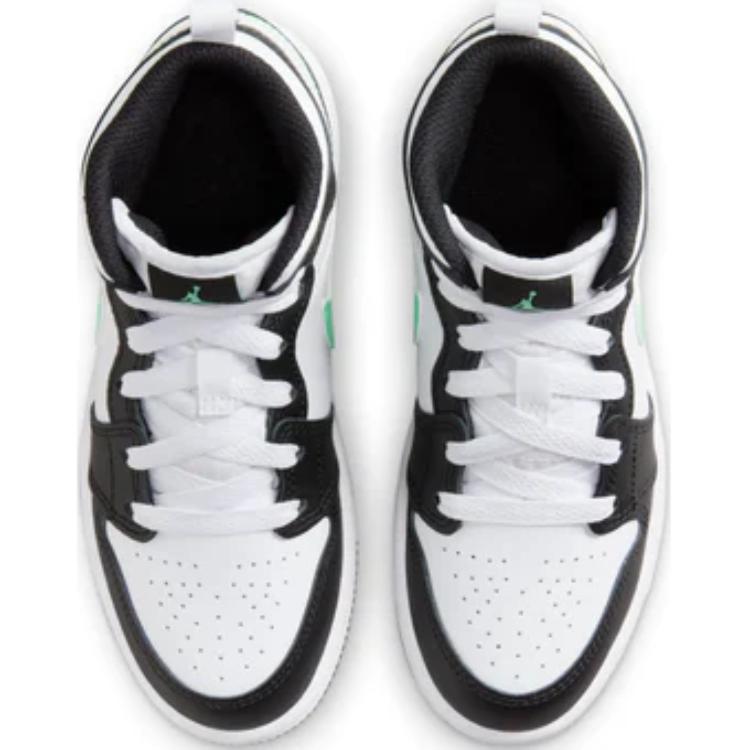 Детские кроссовки Air Jordan 1 Mid PS Green Glow Black White DQ8424-103