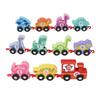 11 Pcs Dinosaur Train Set Cartoon Wooden Dinosaur Train with Numbers Early Childhood Education