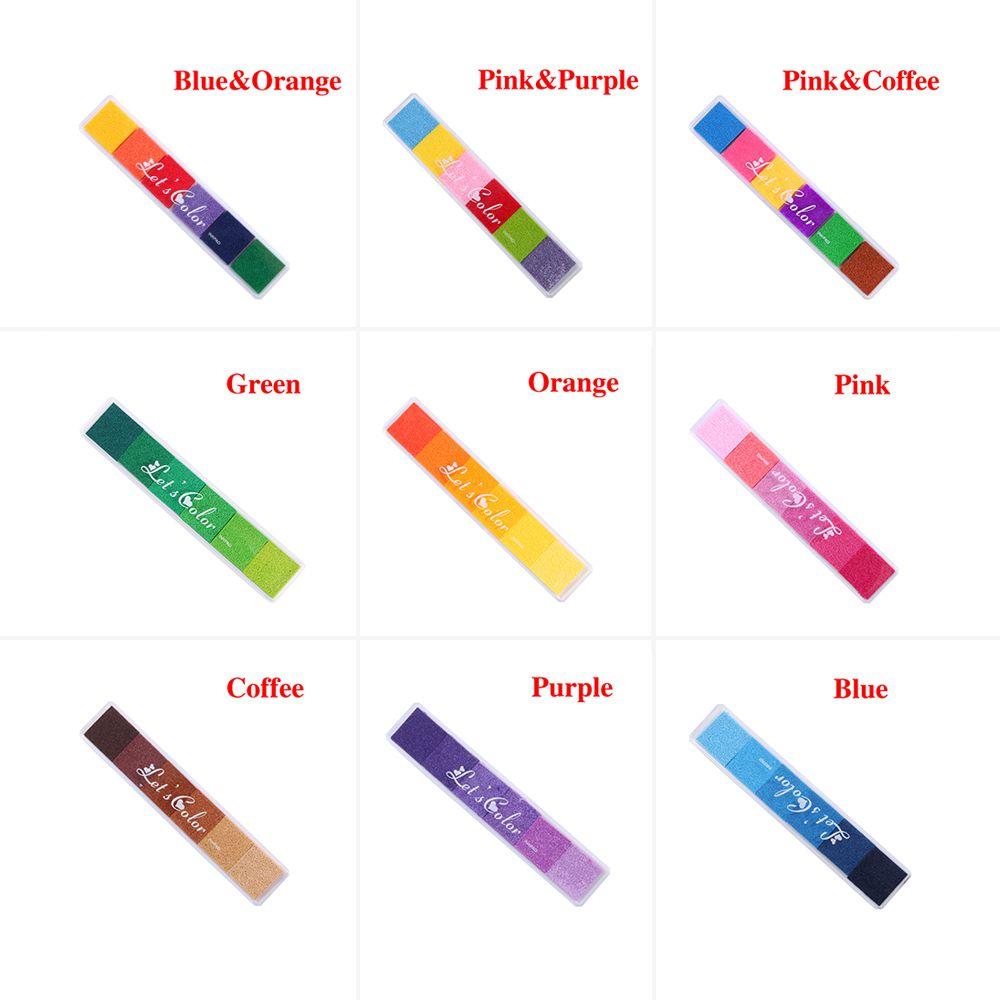 1 Pc Kids Toys Non-Toxic Gradient Color Ink Pad DIY Inkpad Rubber Stamp Oil Based Finger Print Nice Gift for Children Stamp