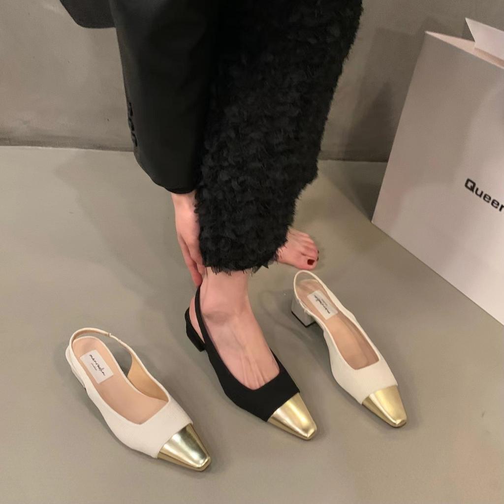 Новые женские туфли на низком каблуке, женские туфли для платья, на среднем каблуке, свадебные сандалии, универсальные остроносые туфли принцессы