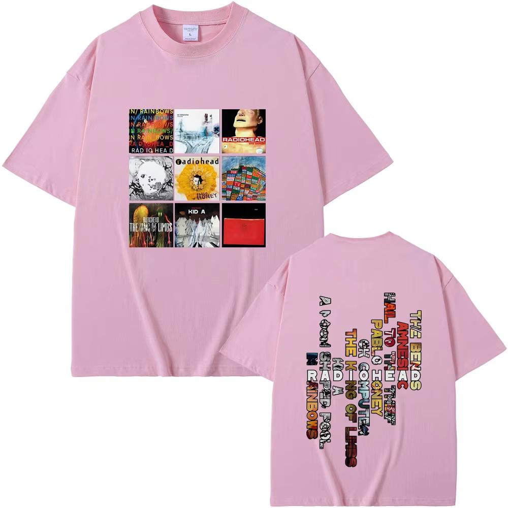 Radiohead band 100cotton Unisexs Oneck shirt Music Album graphics Womens summer Rock Gothic HipHop High Quality luxury Tshirt