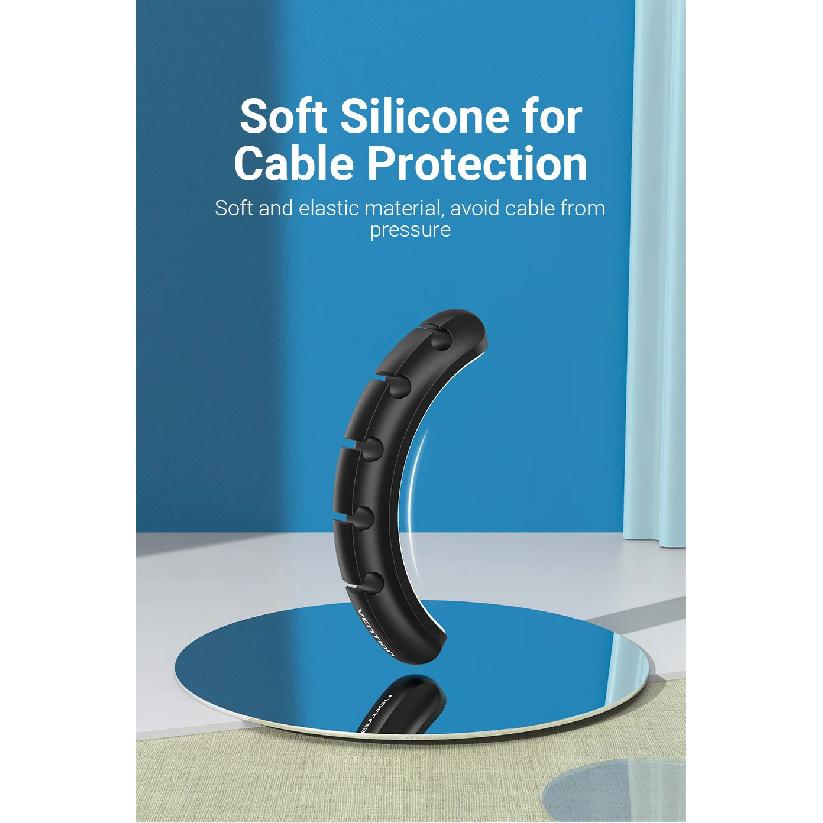 Vention Cable Organizer Silicone USB Cable Winder Desktop Car Management Clips for Data Headphone Earphone Mouse Wire Organizer