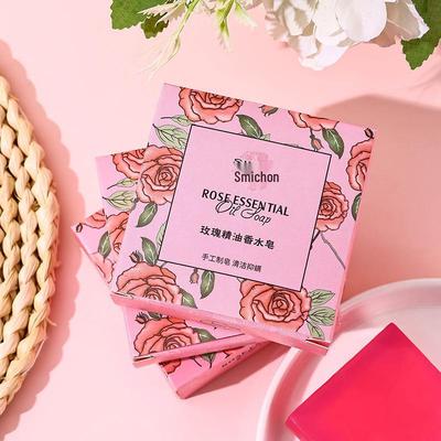 Мыло ручной работы с ароматом розы: Очищающее мыло с эфирными маслами для лица и тела