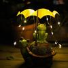 Turtle Frog Garden Statue with Solar LED Lights Outdoor Garden Decor Animal Figurine Courtyard Decorative Light