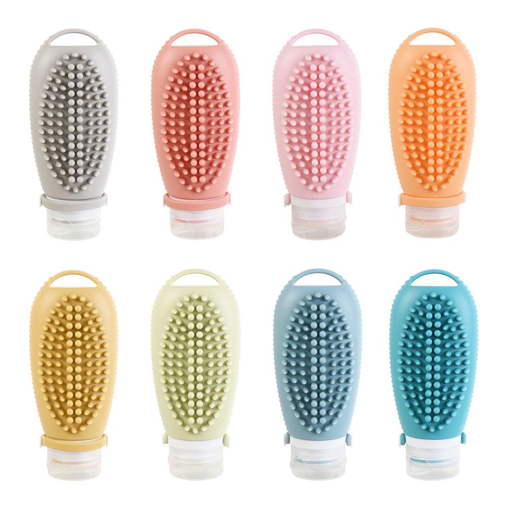 Заправляемая бутылка силиконовая массажная щетка удобная для путешествий дорожная бутылка для шампуня для женщин