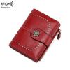 Women's RFID Anti-theft Leather Wallet: Multi-card Slot, Buckle & Zipper - European & American Fashion