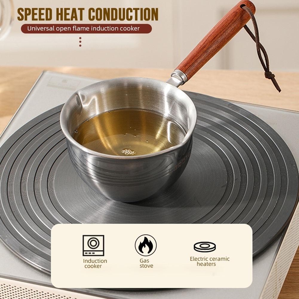 Easy Storage Stainless Steel Hot Oil Pan for Cooking and Melting Butter