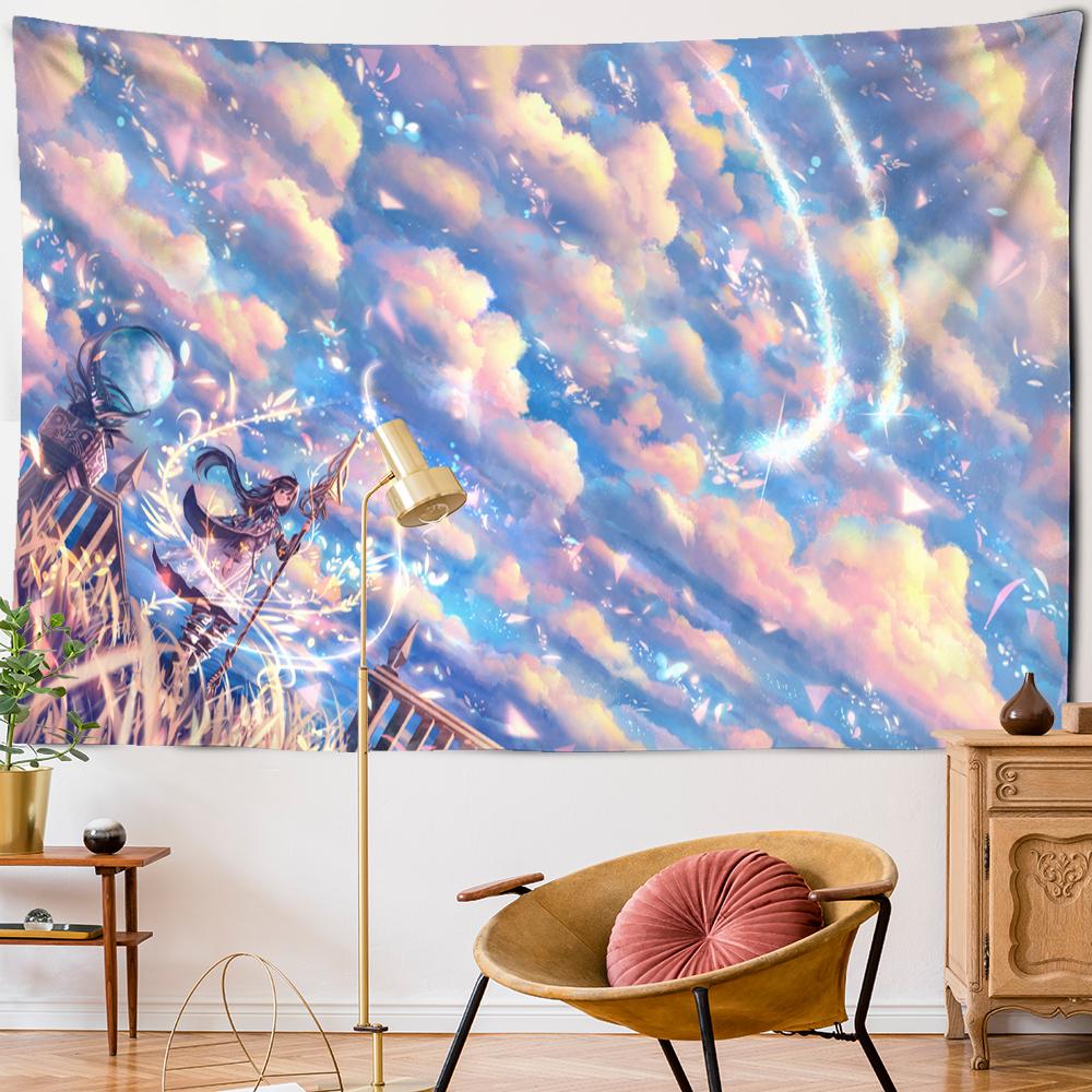 Научная фантастика картина маслом гобелен настенный богемный мультфильм хиппи психоделический ковер художественная комната домашний декор