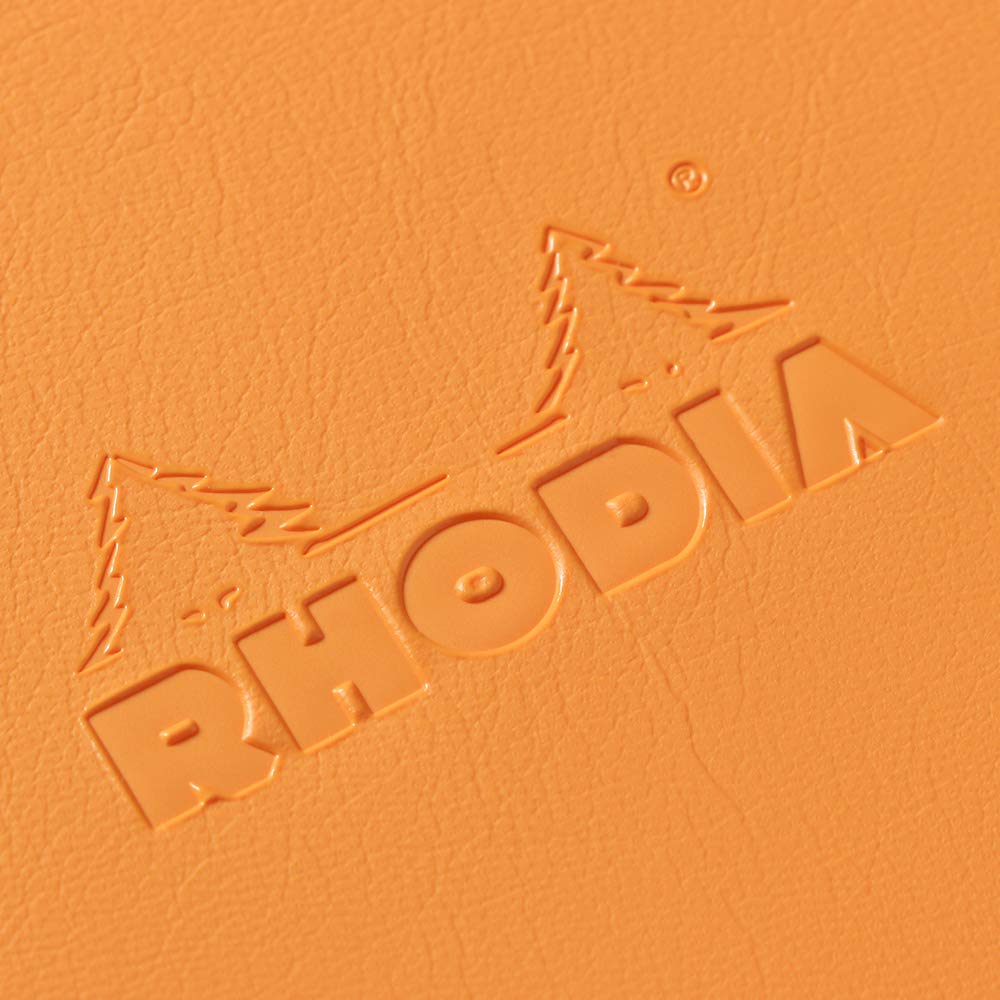 Rhodia Ежедневник формата А5, издание 2026 года, с месячным дневником A5 x с ПВХ Rhodia cf117385cv для блоков, "Месячный" (14.8 21см) Базовый" чехол, Оранжевый,