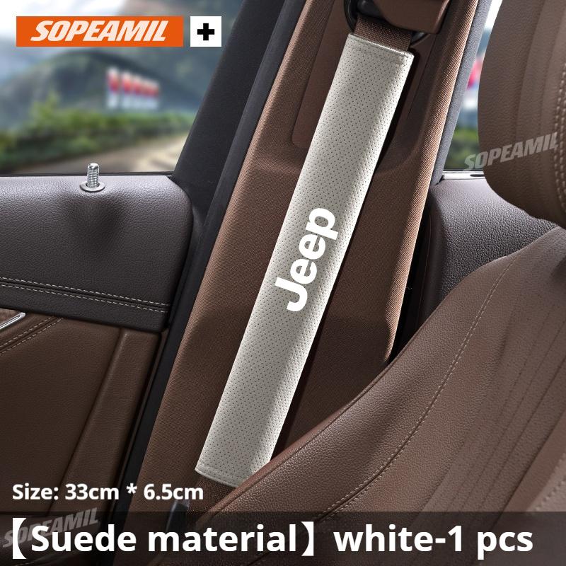 Car Suede Adjustable Safety Belt Cover Belts Protector shoulder Jeep Compass Gladiator Grand Cherokee Wrangler Renegade Patriot JGV3