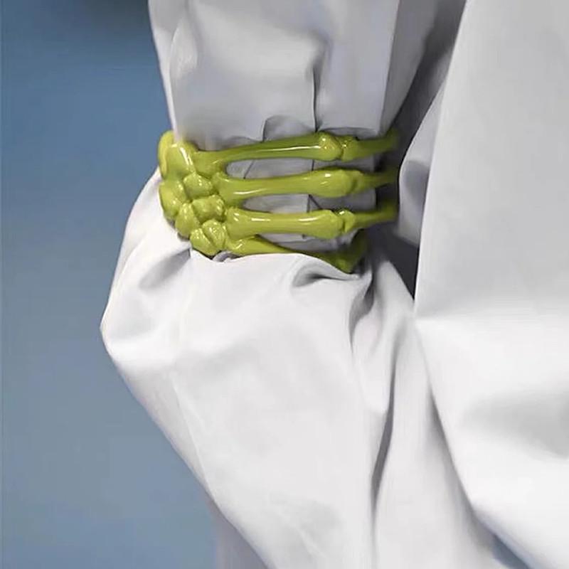 Унисекс модный темный браслет-коготь с изображением черепа и кольцо для волос