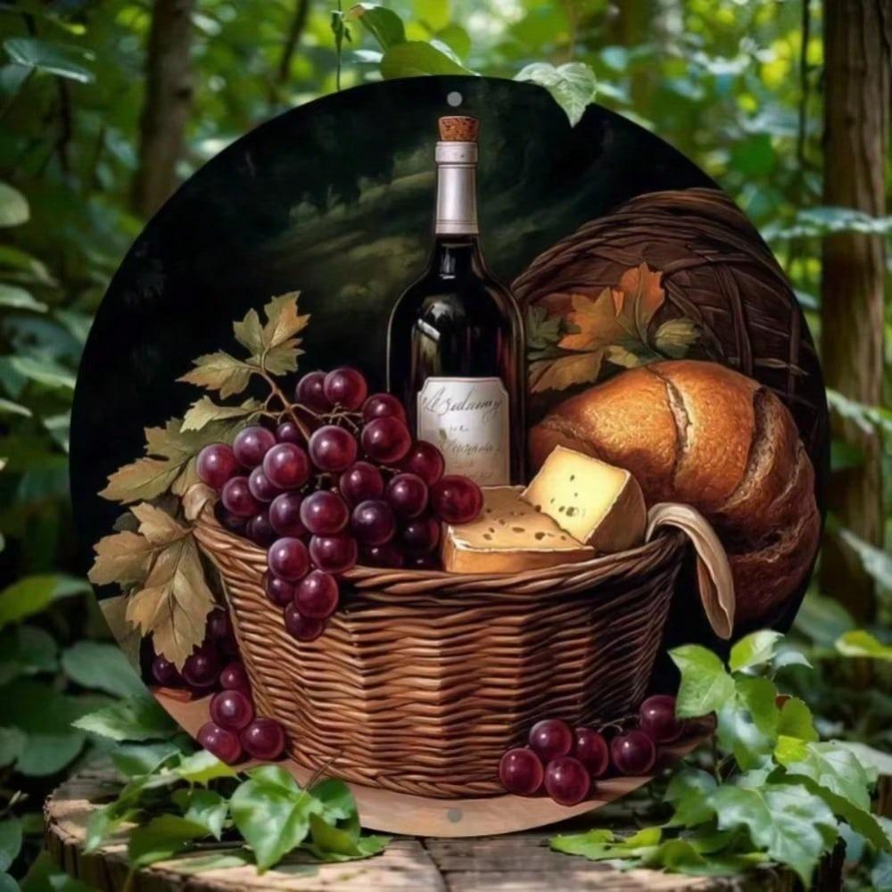 Винтажное металлическое настенное искусство с изображением вина для домашнего бара, кухни, офиса, праздничный подарок