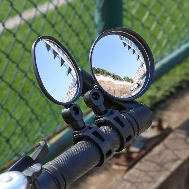 Зеркало заднего вида с вращением на 360 градусов, вспомогательное широкоугольное выпуклое зеркало, зеркало на руль велосипеда, универсальные крепления на руль мотоцикла, отражатели