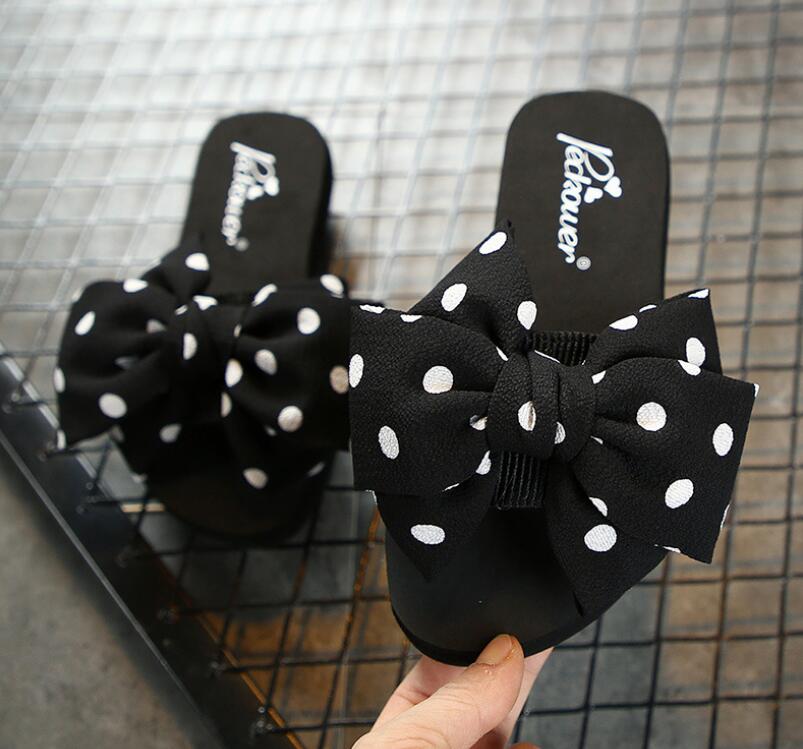 Slippers Women Wear Summer New Fashion Sandal Beach Slides Polka Dot Bow Shoes Comfortable Platform Flip Flops Woman's Sandalia
