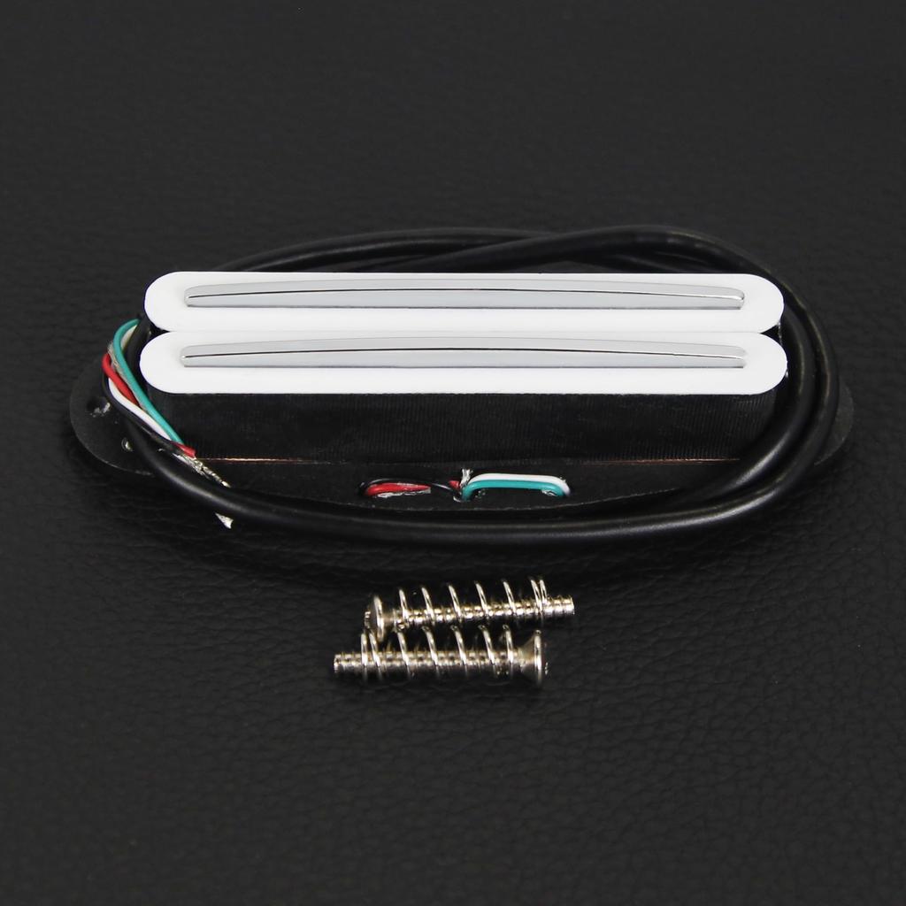 FLEOR Alnico 5 Hot Rail Single Coil Size Fits and Other Guitars Humbucker, Pickup, 6-7K Humbucker, White, Strat, Squier, Tele,