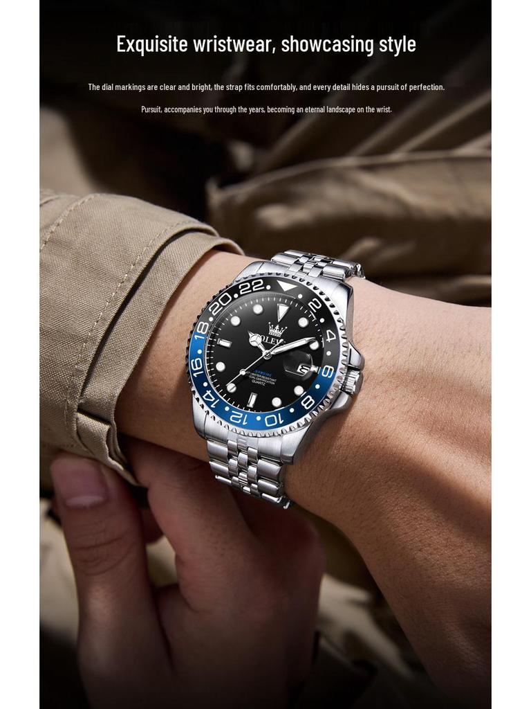 OLEVS Светящиеся Водонепроницаемые Мужские Кварцевые Часы