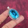 Blue Topaz Pendant, 925 Solid Sterling Silver Gemstone Jewelry, Handmade Pendant, For Thanksgiving
