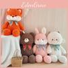 Cute Cartoon Rabbit Fox Sheep Plush Dolls With Pp Cotton For Kids Room Decor