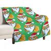 Santa Cat Throw Blanket Tourist Weighted Personalized Gift Soft Plaid Blankets