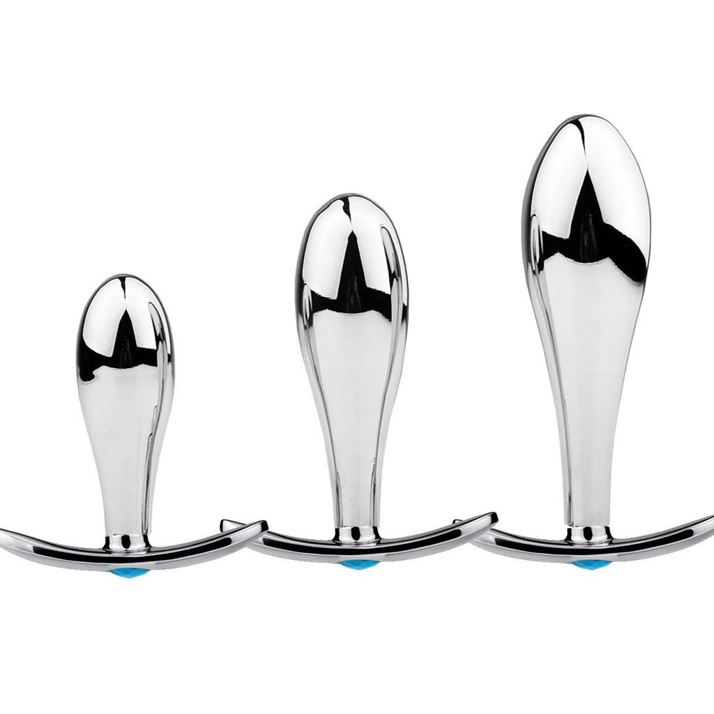 Water Drop Anchor Metal Anal Plug - Adult Wearable SM Toy for Dilation