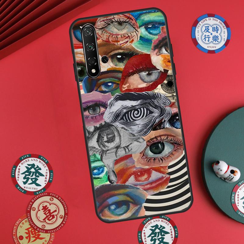 Страшные Глаза Лица Для Huawei Nova 5T 9 10 SE 7i 8i 11i 12i Y73 Y72 Y61 Y91 Y60 Y70 Y90 P20 P30 P40 Lite Чехол
