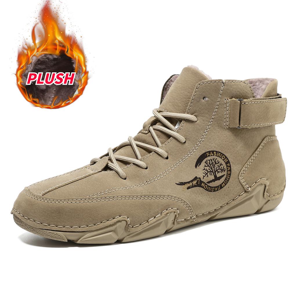 Теплая мужская повседневная обувь для осени и зимы, короткие ботинки для улицы, повседневные мужские женские ботинки, плюс бархат, большой размер, мужские ботинки Мартин