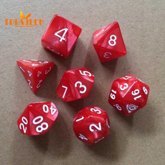 KTV Party Multicolor Polyhedral Numbers Dice - 7Pcs, Table Board Game Supply Gift
