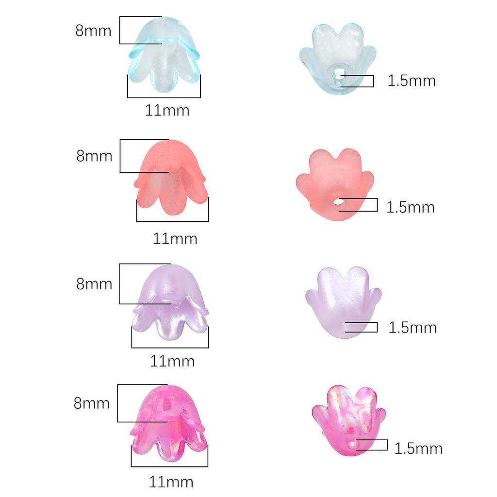 90 шт. акриловые бусины в виде колокольчика и орхидеи, цветок, подвеска для DIY, ожерелье, браслет, серьги, изготовление ювелирных изделий, аксессуары для рукоделия