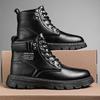 Men's Boots Autumn and Winter Outdoor Casual Shoes Fashion Soft Soled Non Slip Comfortable Workwear Boots High Top Leather Boots