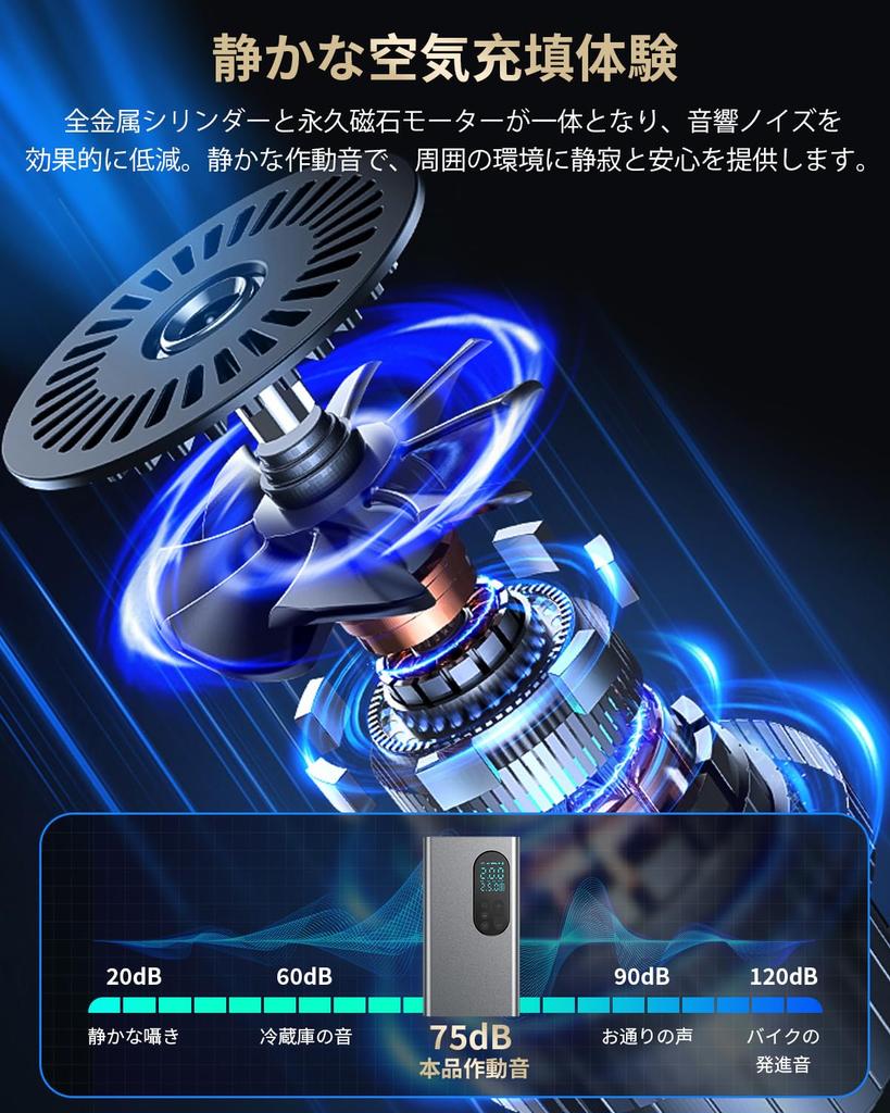 Заполните за 10 секунд Автомобиль Велосипед Электрический Смарт Максимальное давление 150 фунтов на кв. дюйм 6000 мАч Скорость накачивания увеличена примерно на 30% Зарядка Type-C Автоматическая