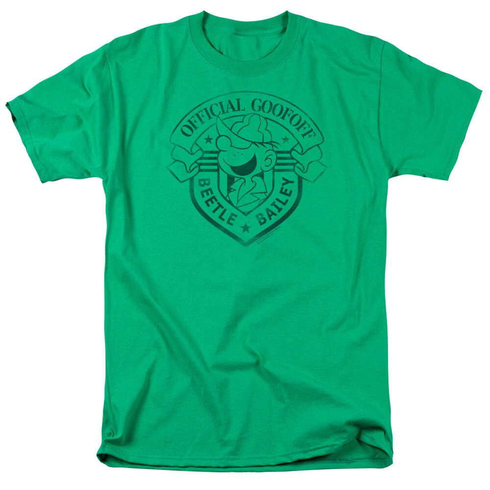 Beetle Bailey Official Badge T Shirt Mens Licensed Army Comic Tee Kelly Green