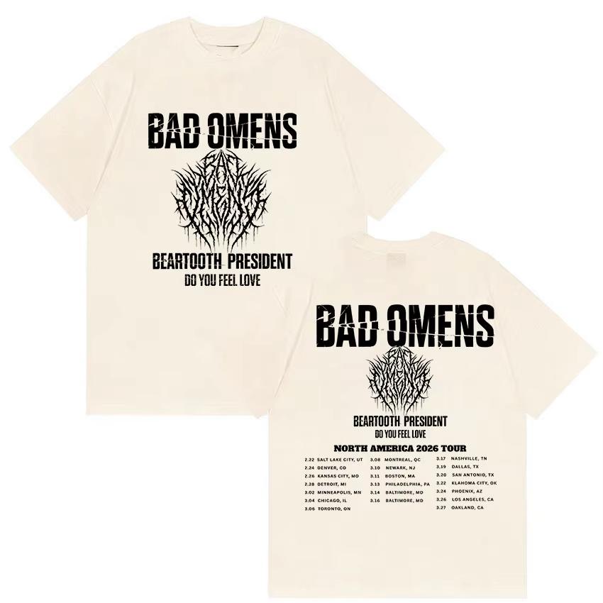 2026 Rock Band Bad OУнисексs Тур Графическая Футболка Унисекс и Женская Новая Летняя Готическая Одежда Хип-хоп С Круглым Вырезом С Коротким Рукавом Топ