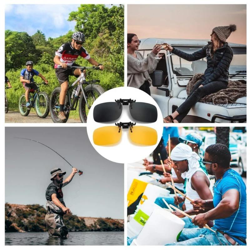 Новые унисекс поляризованные солнцезащитные очки-клипсы для близоруких, для вождения, с линзами для ночного видения, для езды на велосипеде, клипсы для солнцезащитных очков, мотоциклетное оборудование