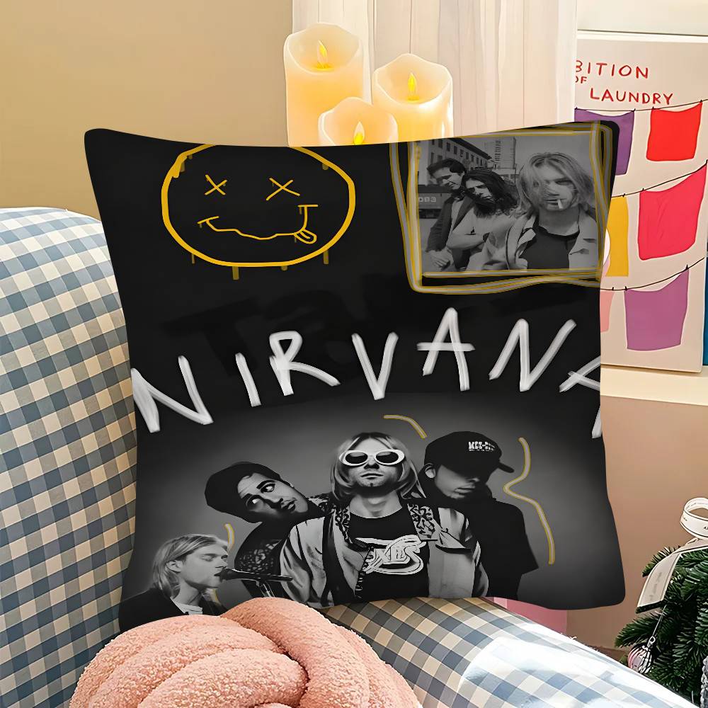 Горячая Наволочка Nirvana-K-Курт Кобей Квадратная Подушка Спальня Диван Отдых Уютная Подушка Автомобиль Гостиная Домашний Декор
