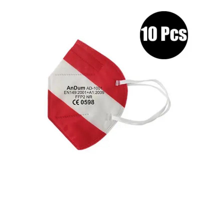 10pcs FFP2 Folding Disposable Color Dust Mask Respirator 5-Layer Filter Football For Polishing Daily Haze Safety Protection
