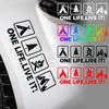 One Life Live It Camping Outdoor Enthusiast Car Stickers Wild Survival Quadruple Decal for Vehicle Auto Window Tail Body Bumper