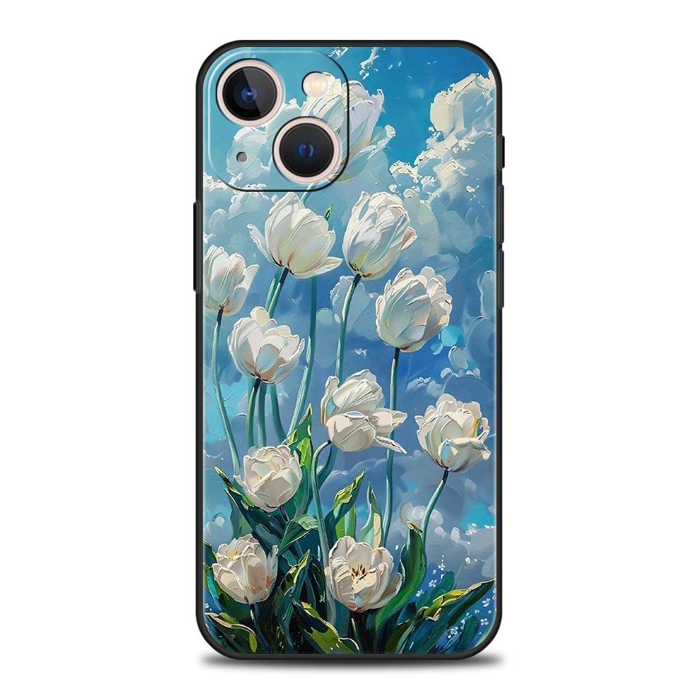 Claude Monet Garden Paint Art Phone Case For iPhone 17 16 15 Pro Max 11 12 13 14 7 8 Plus SE 2020 X XR XS Cover Soft Black