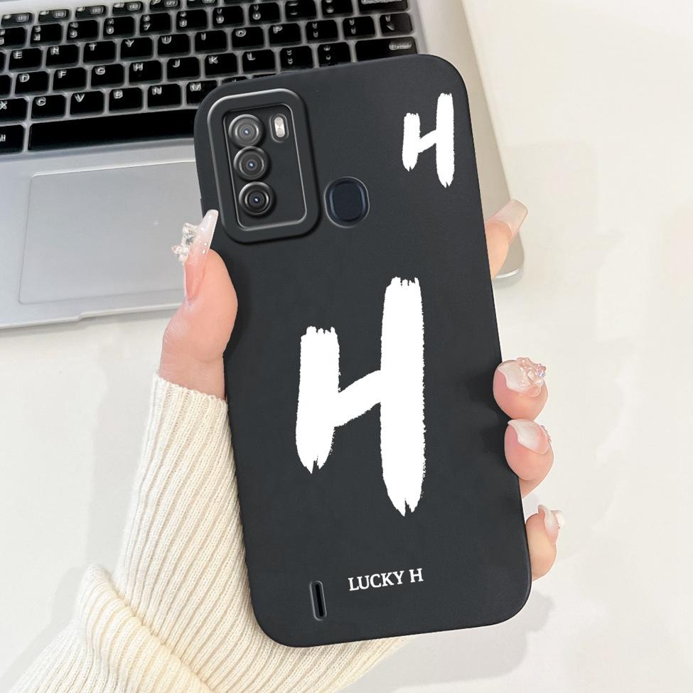 For ITEL S16 Cover For ITEL Vision 1 Pro Case Simple Fashion Letters A-Z Pattern Design Silicone Shockproof Bumper