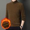 Men's Winter Solid Color Warm Turtleneck Thick Sweater Imitation Mink Velvet Knitted Base Layer Plus Velvet Sweater