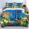 Three-Piece 3D Digital Printing Underwater World Sea Turtle Dolphin Animal Quilt Cover Bedding