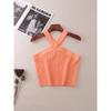 Foreign Trade Original Order Rib Hanging Neck Gyaru Short Vest Western Style off-Shoulder Slim Fit Knitted Sling Top