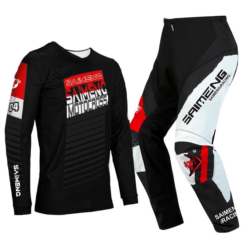 Комплект экипировки для мотокросса для детей 4 5 6 7 8 9 10 11 12 13 лет Молодежный детский мотоциклетный костюм для мальчиков и девочек, майка, штаны, гоночный костюм для бездорожья, эндуро, мотокросса, горного велосипеда