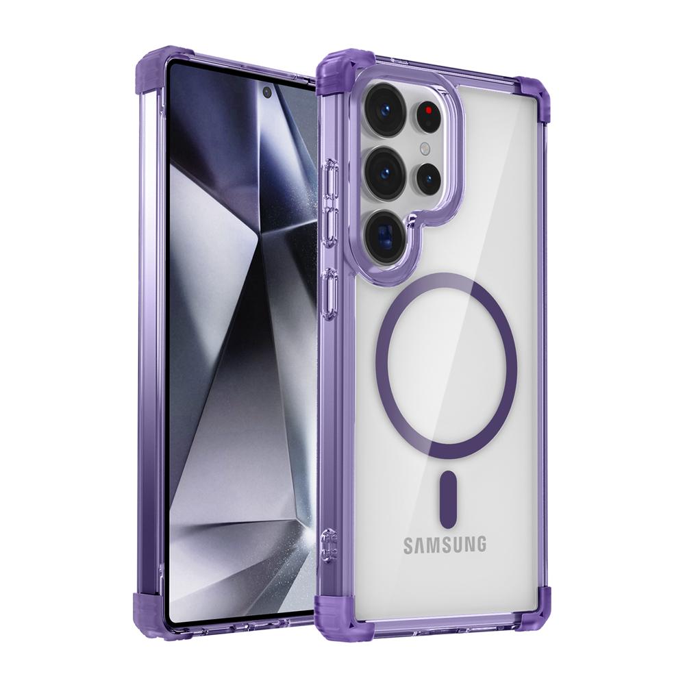 KEYSION Прозрачный противоударный чехол MagSafe для Samsung Galaxy S25 Ultra 5G Магнитная беспроводная зарядка Прозрачный чехол для телефона